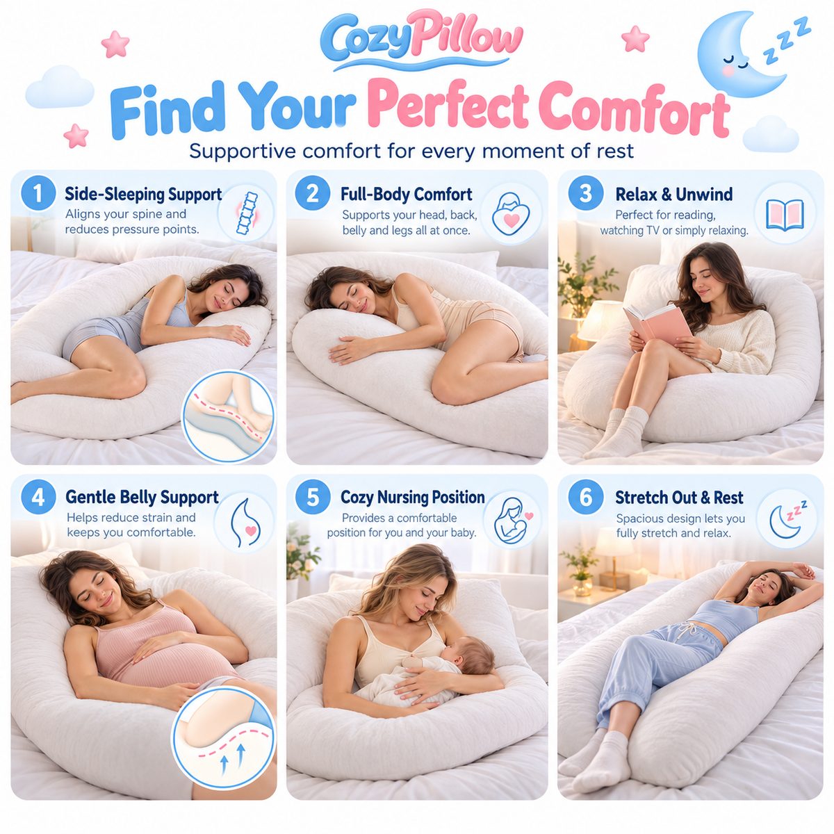 U-Shaped Full Body Pillow